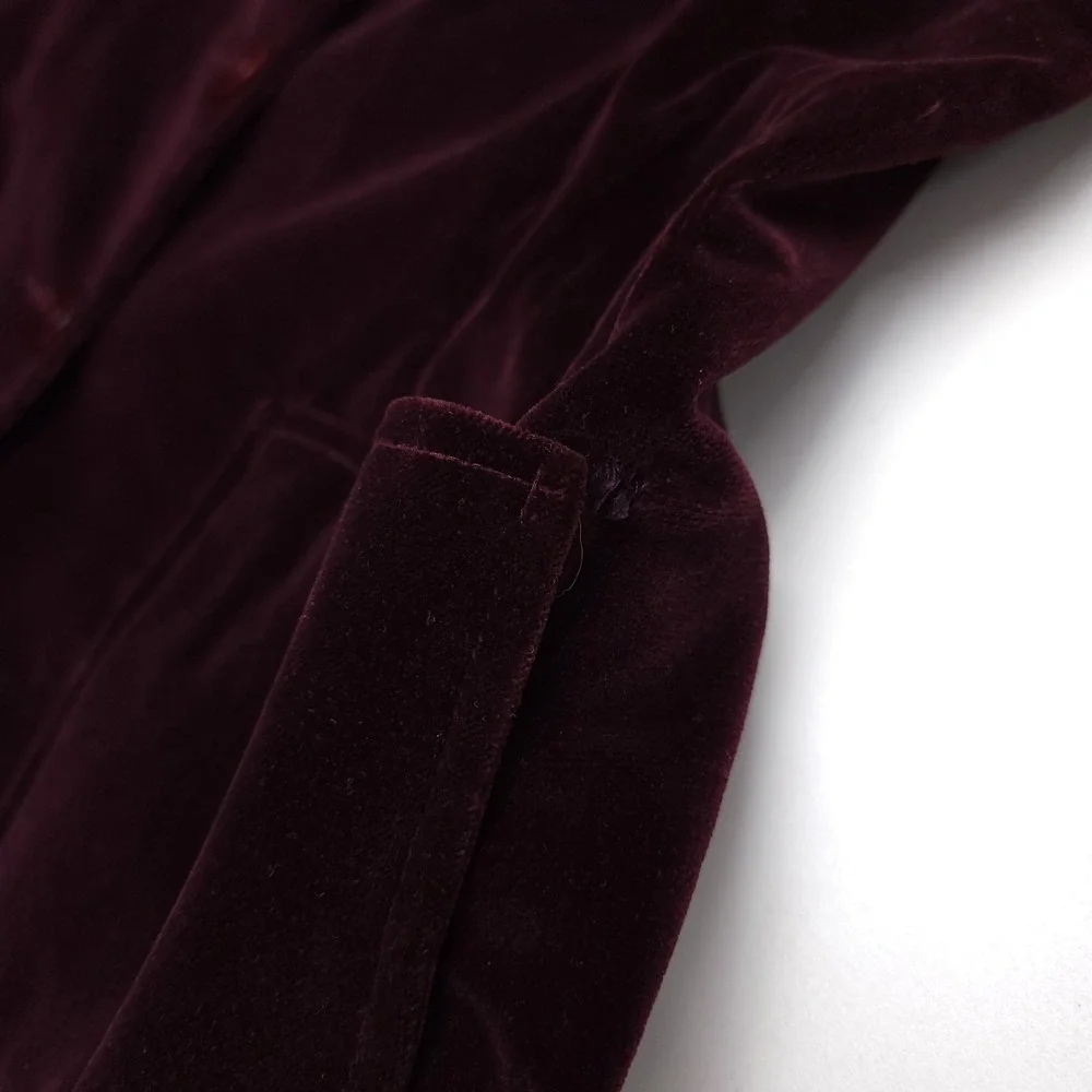 Koret Velvet Blazer Womens Size 12 Vintage Burgundy‎ Coat Jacket